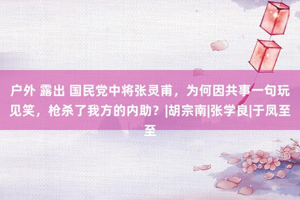 户外 露出 国民党中将张灵甫，为何因共事一句玩见笑，枪杀了我方的内助？|胡宗南|张学良|于凤至