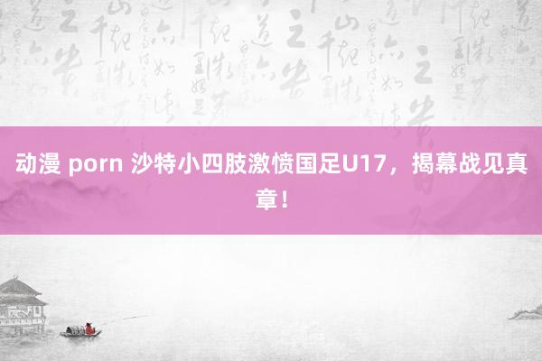 动漫 porn 沙特小四肢激愤国足U17，揭幕战见真章！