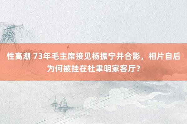 性高潮 73年毛主席接见杨振宁并合影，相片自后为何被挂在杜聿明家客厅？