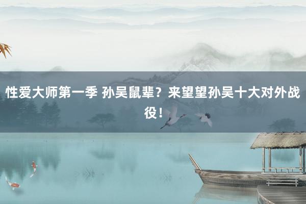 性爱大师第一季 孙吴鼠辈？来望望孙吴十大对外战役！