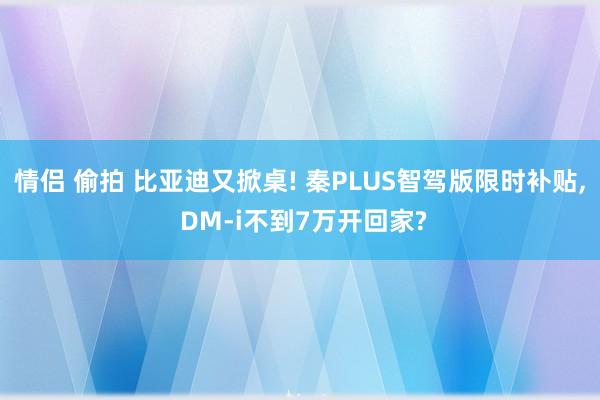 情侣 偷拍 比亚迪又掀桌! 秦PLUS智驾版限时补贴， DM-i不到7万开回家?