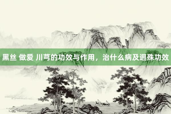 黑丝 做爱 川芎的功效与作用，治什么病及迥殊功效